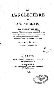 Cover of: De l'Angleterre et des Anglais by Jean Baptiste Say