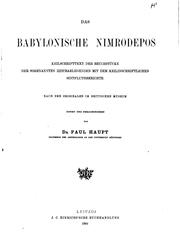 Cover of: Das babylonische Nimrodepos, Keilschrifttext der Bruchstücke der sogenannten ...