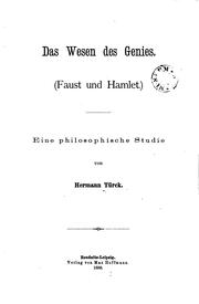 Cover of: Das Wesen des Genies: Faust und Hamlet