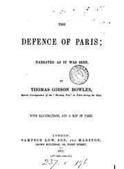 Cover of: The defence of Paris; narrated as it was seen