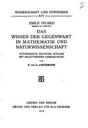 Cover of: Das Wissen der Gegenwart in Mathematik und Naturwissenschaft