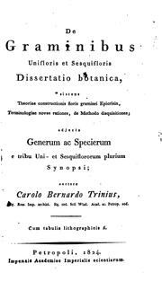 Cover of: De graminibus unifloris et sesquifloris: dissertatio botanica, sistens theoriae constructionis ...