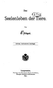 Cover of: Das Seelenleben der Tiere by Otto Flügel