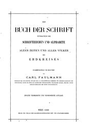 Das Buch der Schrift by Karl Faulmann