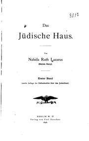 Das jüdische Haus by Nahida Ruth Lazarus