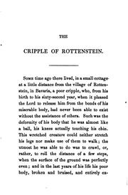 Cover of: The cripple of Rottenstein, tr. by Mrs. W.H. by Gotthilf Heinrich von Schubert