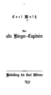 Cover of: Der alte Bürger-capitain