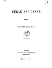 Cover of: Curae Africanae