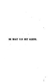 Cover of: De magt van het kleine ...