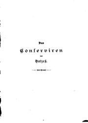 Cover of: Das Conserviren des Holzes