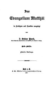 Cover of: Das Evangelium Matthäi in Predigten und Homilien