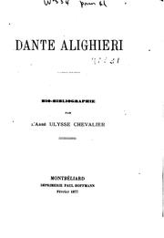 Cover of: Dante Alighieri: bio-bibliographie