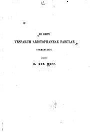 Cover of: De exitu Vesparum aristophaneae fabulae commentatio