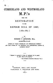 Cover of: Cumberland and Westmorland M.P.'s from the Restoration to the Reform Bill of ...