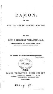 Cover of: Damon; or The art of Greek iambic making. [With] Key