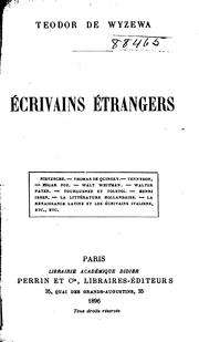 Cover of: Écrivains étrangers ...