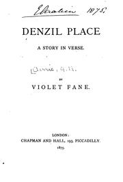 Cover of: Denzil Place: A Story in Verse