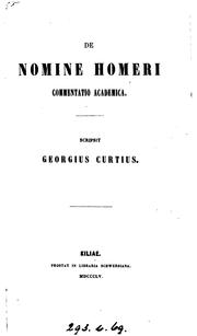 Cover of: De nomine Homeri commentatio academica