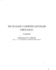 Cover of: De Iliadis Carmine Qvodam Phocairo by Hermann Usener