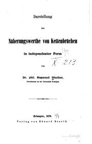 Cover of: Darstellung der Näherungswerte von Kettenbrüchen in Independenter Form