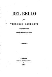 Cover of: Del bello, per Vincenzo Gioberti