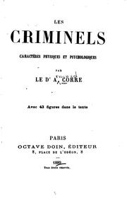 Cover of: Criminels caractères physiques et psychologiques