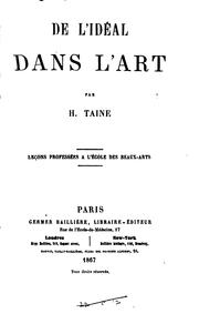 Cover of: De l'idéal dans l'art