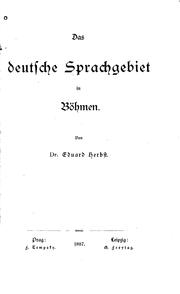 Cover of: Das deutsche Sprachgebiet in Böhmen by Eduard Herbst