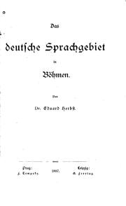 Cover of: Das deutsche Sprachgebiet in Böhmen