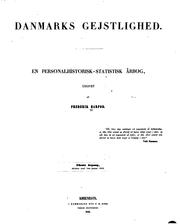 Cover of: Danmarks gejstlighed: en personalhistorisk-statistisk årbog