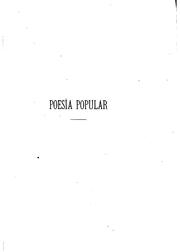 Cover of: De la poesía Heroico-popular Castellana: Estudio precedido de una oracion ...