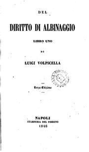 Cover of: Del diritto di albinaggio libro uno