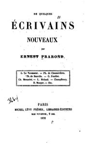 Cover of: De quelques écrivains nouveaux by Ernest Prarond