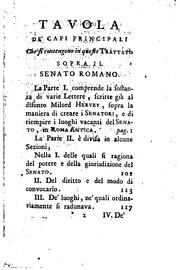 Cover of: Del senato Romano: trattato ...