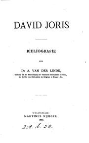 Cover of: David Joris, bibliografie