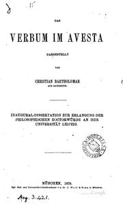 Cover of: Das Verbum im Avesta by Christian Bartholomae