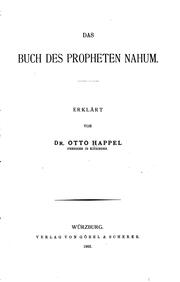 Das Buch des Propheten Nahum by Otto Happel