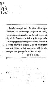 Cover of: De L'importance de la Morale, Et Des Opinions Religieuses by Jacques Necker