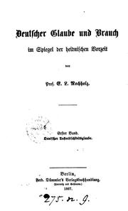 Cover of: Deutscher Glaube und Brauch im Spiegel der heidnischen Vorzeit