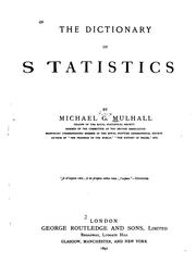 Cover of: The Dictionary of Statistics by Michael George Mulhall