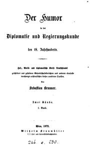 Cover of: Der Humor in der Diplomatie und Regierungskunde des 18. Jahrhunderts