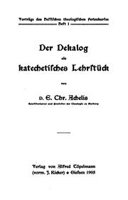 Cover of: Der Dekalog als katechetisches Lehrstück