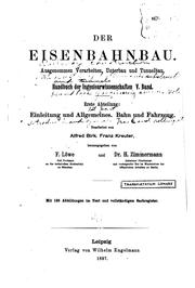 Cover of: Der Eisenbahnbau: Ausgenommen Vorarbeiten, Unterbau und Tunnelbau...