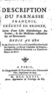 Cover of: Description du Parnasse françois by Evrard Titon du Tillet