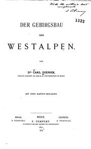 Cover of: Der Gebirgsbau der Westalpen