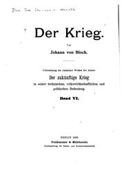 Cover of: Der Krieg by Jan Bloch