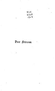 Cover of: Der Strom: Drama in drei Aufzügen by Max Halbe