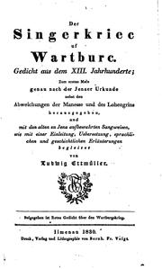 Cover of: Der Singerkriec uf Wartburc: Gedicht aus dem XIII. Jahrhunderte; zum ersten Male genau nach der ...