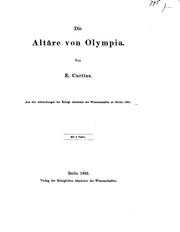 Cover of: Die Altäre von Olympia