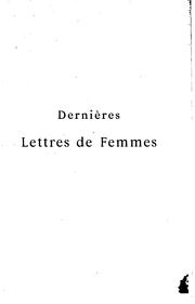 Cover of: Dernières lettres de fommos